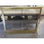 Brass framed and pierced fire screen with mesh panel. (B.P. 21% + VAT)