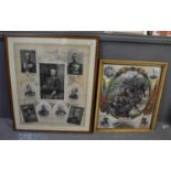Framed period poster, Transvaal War 1899, 'The British Leaders', together with another relief of