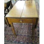 Victorian oak Pembroke table on ring turned tapering legs. (B.P. 21% + VAT)