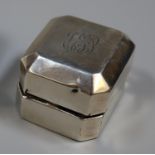 A 'Birks' sterling silver ring box engraved to the top with initials. (B.P. 21% + VAT)