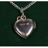 A Clogau silver heart locket on silver chain. (B.P. 21% + VAT)