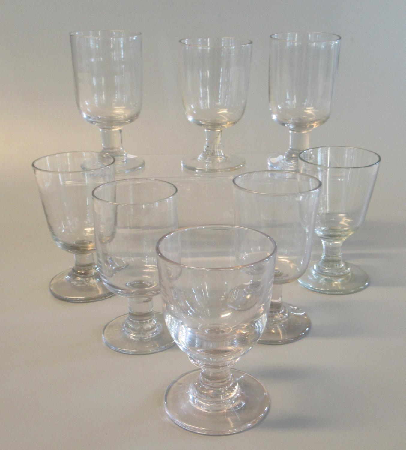 Collection of eight 19th century glass pub rummers. (8) (B.P. 21% + VAT)