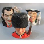 Two Royal Doulton character jugs to include 'The Guardsmen' D6755, 'Count Dracula' character jug