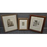 Group of three etchings depicting sheep, signed D O Beattie, to include 'Full Fleece', 'Solitary',