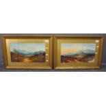 British school (early 20th century) Moorland scenes, a pair. Watercolours, framed and glazed. 25 x