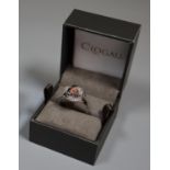 Clogau silver rose ring set with white topaz. Ring size L&1/2. (B.P. 21% + VAT)