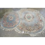 Three Chinese wash ground rugs. (3) (B.P. 21 + VAT)