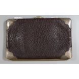 Early 20th century leather and silver mounted purse or wallet. London hallmarks. (B.P. 21% + VAT)
