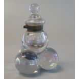 Unusual globular glass inkwell. (B.P. 21% + VAT)