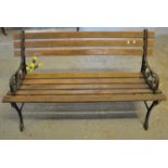 Slatted garden bench with pierced metal ends. (B.P. 21 + VAT)