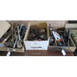Collection of tools and accessories to include plane, chisels, hammer, furniture handles etc. (B.