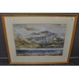 G A Lloyd, Mount Snowdon. Signed watercolours. 33 x 49 cm approx. Framed and glazed. (B.P. 21 + VAT)