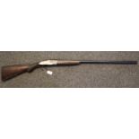 Midland 12 bore single barrelled shotgun with octagonal breech and side plated action. Single