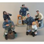 Group of five Royal Doulton china marine figures 'Sea Harvest' HN2257, 'The Lobster Man' HN2323, '