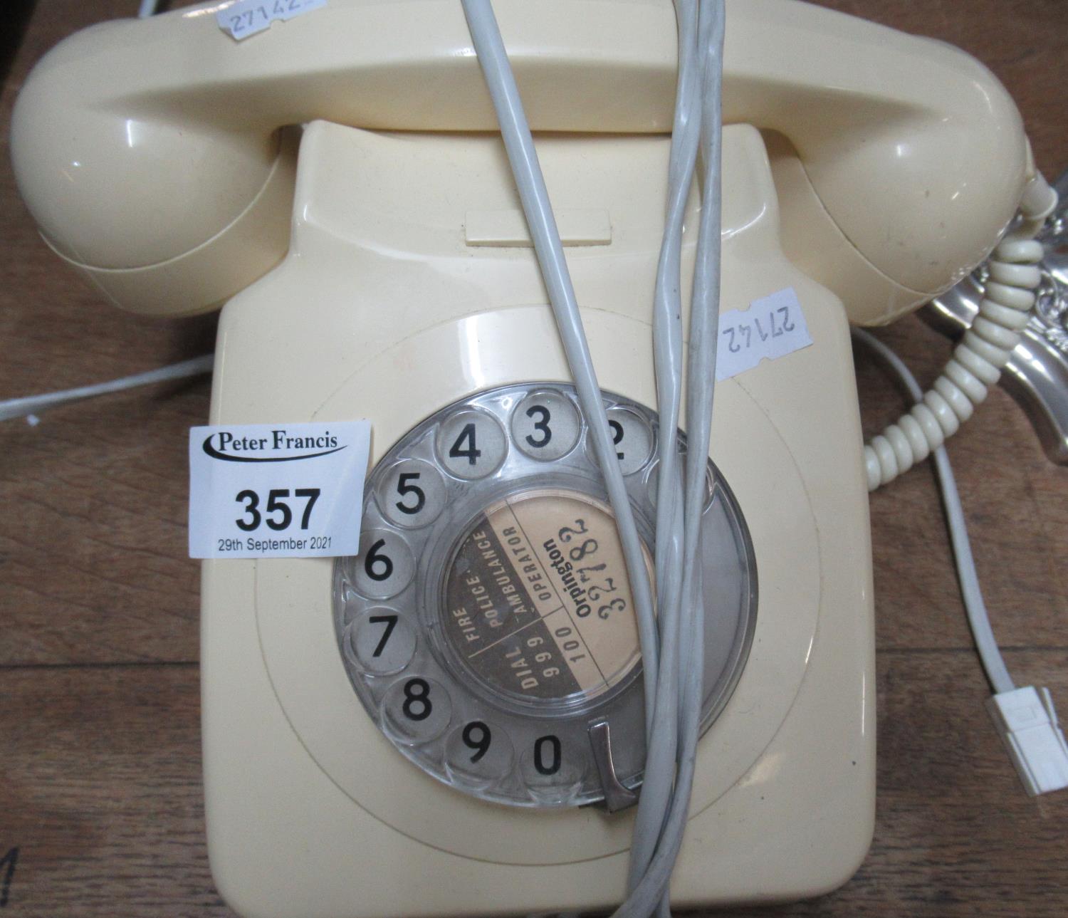 20th Century plastic rotary dial telephone. (B.P. 21% + VAT)