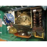 Box containing various clocks and clock parts including Seg Smith clock, etc. (B.P. 21% + VAT)