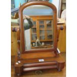 Small Victorian mahogany swivel bedroom or toilet mirror. (B.P. 21 + VAT)