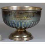 Walker & Hall silver fluted marriage presentation bowl. 7.4 troy oz approx. (B.P. 21% + VAT)