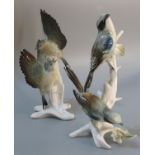 Two Karl Ens porcelain figure groups of bird on naturalistic branch. (2) (B.P. 21% + VAT)