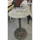 Weathered garden sun dial on pedestal and circular pierced base. (B.P. 21% + VAT)