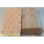 Geometric brown and cream ground blanket, together with another similar. (2) (B.P. 21% + VAT)
