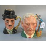 Royal Doulton Charlie Chaplin D6949 character jug, limited edition 83/5000. Together with another