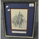Indistinctly signed , sketch for the King's Troop. Royal Artillery Christmas card 1975, 'The Wagon