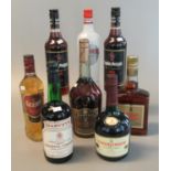 Collection of alcoholic spirits to include two bottles Captain Morgan the original rum, V.S. Fine
