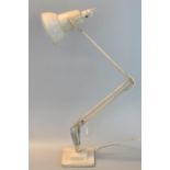 Vintage cream coloured angle poise desk lamp on square base with chrome springs. (B.P. 21% + VAT)