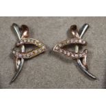 Pair of Clogau silver diamond set earrings. (B.P. 21% + VAT)