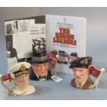 Three Royal Doulton limited edition A Nation at War, The Heroic Leaders character jugs to include '