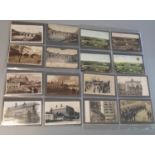 Postcard collection of Carmarthen cards in black album with views of the bridge, county hall, park