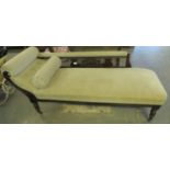 Edwardian mahogany chaise lounges on turned tapering legs and casters. (B.P. 21% + VAT)