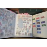 All world selection of stamps in a large box including four lighthouse stockbooks of all world and