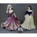 Two Coalport bone china figures to include; Ladies of Fashion 'Merry Christmas 2006' and '