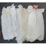 Collection of early 20th century Christening gowns and other children's clothing; mostly cotton, one