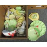 Box of assorted china to include; Carlton Ware lobster egg serving plate, lobster centre bowl,