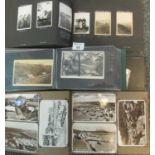 Postcards collection in four small albums, mostly topographical with some Welsh interest. (B.P.