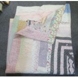 Small reversible vintage cotton patchwork quilt. (B.P. 21% + VAT)