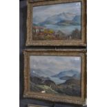 Frederick E Robertson (early 20th Century), Scottish landscapes with lochs, a pair, signed, oils