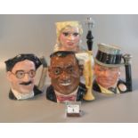Collection of four Royal Doulton 'The Celebrity Collection' character jugs to include; 'Louis
