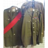 Group of British Army uniforms to include; jackets, shirts, trousers and other items, different