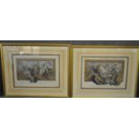 Pair of French furnishing prints, classical scenes, 'The Glory of God' and 'Mercure el la Paix',