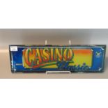 Modern Casino Classic colour printed glass Coin-op advertising plaque. (B.P. 21% + VAT)