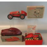 Schuco Studio 1050 tin plate German clockwork racing car, together with a Schuco patent 1750