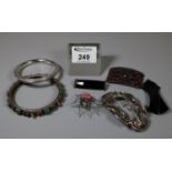 Collection of white metal jewellery and a buckle.(B.P. 21% + VAT)