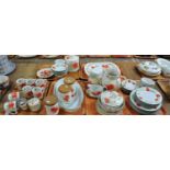 Six trays of Royal Worcester 'Poppies' design dinnerware to include: six dinner plates, six side
