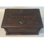Early 20th Century stained carved 'Needlework' box of rectangular form. (B.P. 21% + VAT)