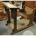 Late 19th/early 20th century pitch pine church lectern and bench/seat. (B.P. 21% + VAT)