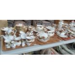 Nine trays of Royal Albert 'Old Country Roses' English fine bone china to include; various plates,